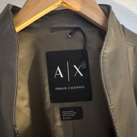 Armani Exchange Woman's grey faux Leather jacket - Picture 2 of 4